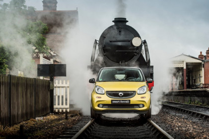 Smart ForRail at the Bluebell Railway, Sussex, 22 June 2015Mercedes-Benz Smart Car. TrainPhoto: James Lipman / jameslipman.com