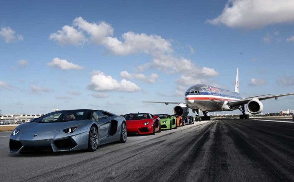 Lamborghini Aventador Roadsters take over Miami International Airport