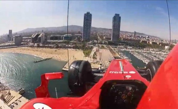 ferrari flying barcelona