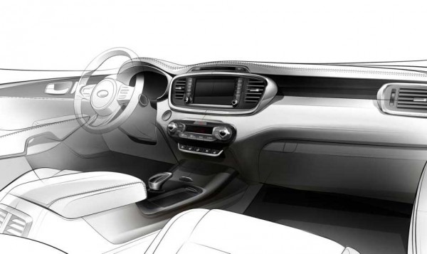 Third generation Kia Sorento interior cabin teased