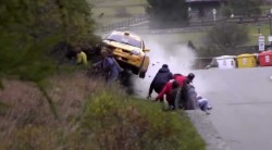 Rally car makes spectators sh t their pants -  car crash