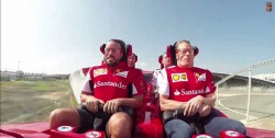 Kimi Raikkonen and Fernando Alonso dare the worlds fastest rollercoaster-Formula Rossa