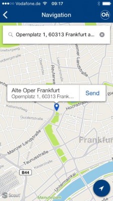 myOpel App Sends Destination to Nav System