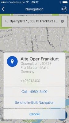 myOpel App Sends Destination to Nav System