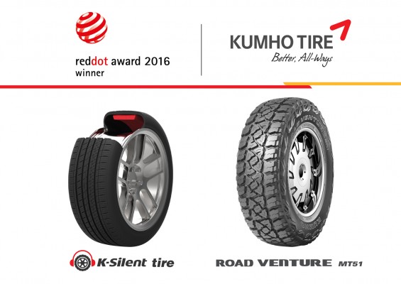 Kumhos Red Dot Award Winners Kumho K-Silent tire and Kumho Road Venture