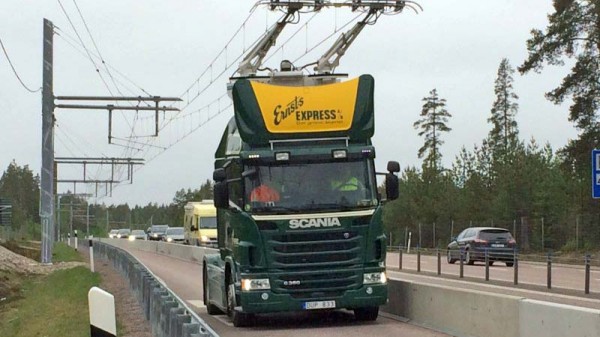 Sweden testing electric trucks on wired roads