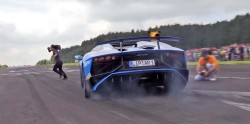 AVENTADOR LP750 SV ALMOST RUN OVER CAMERAMAN