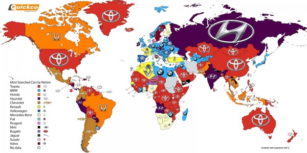 Google most searched car brands -