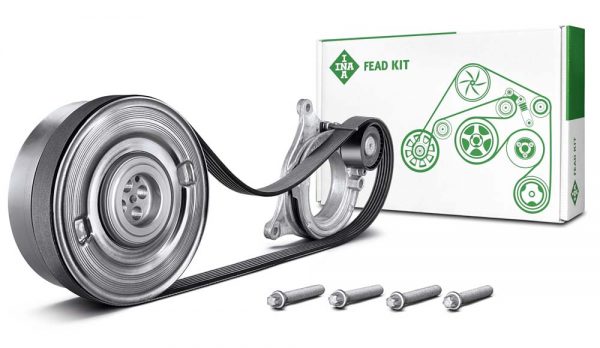 Για πρώτη φορά, η Schaeffler προσφέρει μία λύση επισκευής με την Τροχαλία Απόσβεσης Κραδασμών (ΤΑΚ) ως εξάρτημα του INA FEAD KIT. 