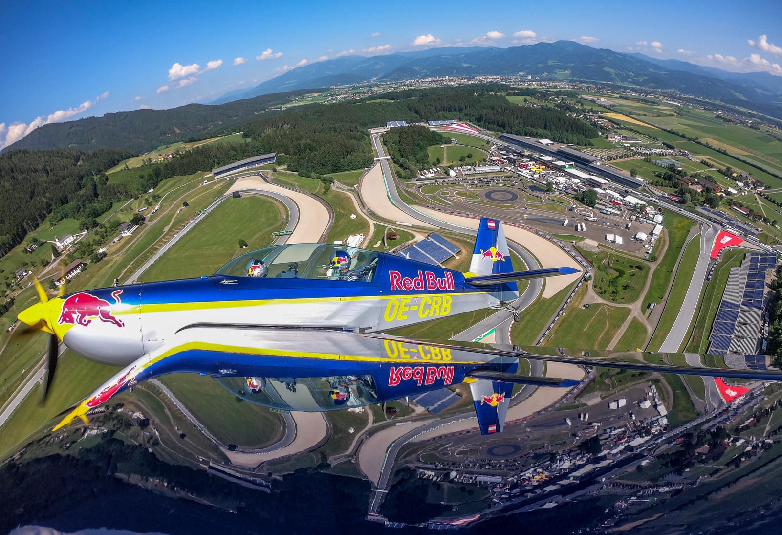 Aston Martin Red Bull Racing driver Pierre Gasly of France and Air Race World Champion Martin Sonka of the Czech Republic seen during a flight experience in an Extra 300L double seater aerobatic plane prior to the 2019 Austria Grand Prix at Spielberg, Styria, Austria. // Joerg Mitter / Red Bull Content Pool // AP-1ZS89FN7S1W11 // Usage for editorial use only // Please go to www.redbullcontentpool.com for further information. //