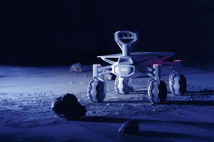 MISSION TO THE MOONAudi lunar quattroTop speed 3.6 km/h â The Audi lunar quattro, the moon rover.