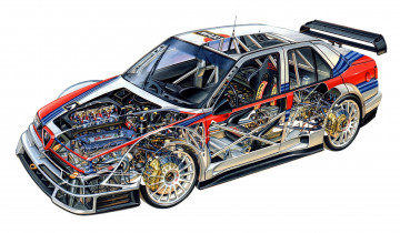 alfa_romeo_155_v6_ti_itc_1996_cars_races_cutaway_technical_