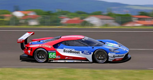 The new Ford GT race car for WEC and Le Mans competition unveiled today at Le Mans, France.  The Ford GT race car will debut in 2016, and will be campaigned by Chip Ganassi Racing.