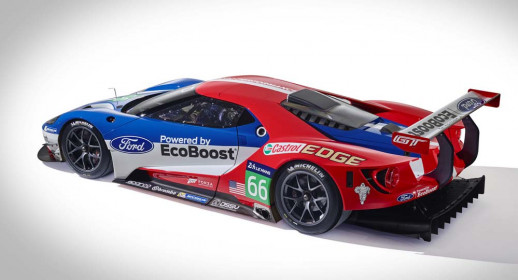 The new Ford GT race car for WEC and Le Mans competition unveiled today at Le Mans, France.  The Ford GT race car will debut in 2016, and will be campaigned by Chip Ganassi Racing.