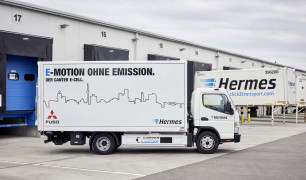 Fuso Trucks; Fuso Canter E-Cell im Flottentest; voll-elektrischer Leicht-Lkw; lokal emissionsfreier Antrieb; Hermes; Stadt Stuttgart