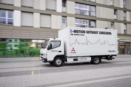 Fuso Trucks; Fuso Canter E-Cell im Flottentest; voll-elektrischer Leicht-Lkw; lokal emissionsfreier Antrieb; Hermes; Stadt Stuttgart