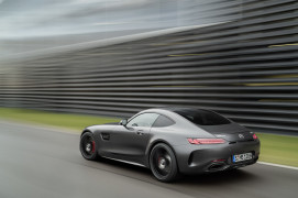 Mercedes-AMG GT C Edition 50, graphitgrau magno, Fahraufnahme ;Kraftstoffverbrauch kombiniert: 11,3 l/100 km, CO2-Emissionen kombiniert: 257 g/kmMercedes-AMG GT C Edition 50, graphite grey magno, driving shot; Fuel consumption combined: 11.3 l/100 km; Combined CO2 emissions: 257 g/km