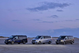 Fahrvorstellung Sylt 2014. Die neue Mercedes-Benz V-Klasse – V 250 BlueTEC, Exterieur, indiumgrau metallic, Interieur, Leder Lugano schwarz, Zierelemente Wellenoptik, anthrazit, matt. The new Mercedes-Benz V-Class – V 250 BlueTEC, Exterior, indium grey metallic. The new Mercedes-Benz V-Class – Interior, black Lugano leather, matt anthracite wave-look trim