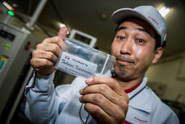 YOKOHAMA, Japan (July 25, 2013) - In Japan those recognized as master craftsmen are known as takumi. At Nissan's factory in Yokohama, only four takumi are sanctioned to put their name on the company's halo vehicle, the legendary GT-R. Izumi Shioya, Nobumitsu Gozu, Tsunemi Oyama, and leader Takumi Kurosawa -with over 100 years of combined factory experience - these four artisans hand-make the twin-turbo VR38 engines, the pride of the plant and Nissan.