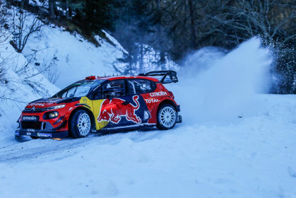 Sebastien Ogier is seen testing the Citroen C3 WRC in Orcières, France on January 16, 2019, ahead of the World Rally Championship 2019 season. // Aurelien Vialatte / Red Bull Content Pool // AP-1Y58MZNXS2111 // Usage for editorial use only // Please go to www.redbullcontentpool.com for further information. //