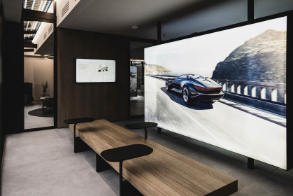 Audi charging hub: lounge area