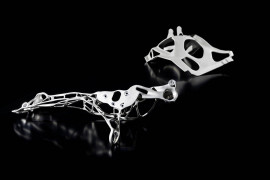 BIONICAST ist ein eingetragenes Markenzeichen von Mercedes-Benz für Gussteile, die nach natürliche, bionischen Prinzipien konstruiert sind. Beispielsweise sind die Träger der Scheibenwischer des VISION EQXX nach bionischen Prinzipien gestaltet.
BIONICAST is a Mercedes-Benz registered trademark applied to structural castings engineered according to the principles of nature. For example, the bracket carrying the windscreen wipers of the VISION EQXX is designed using principles of bionic engineering.