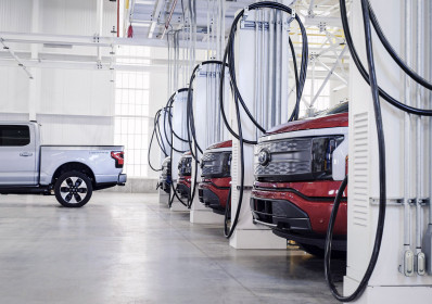 The manufacturing technology in the Rouge Electric Vehicle Center is just as innovative as the F-150 Lightning. It is the first Ford plant without traditional in-floor conveyor lines and instead uses robotic Autonomous Guided Vehicles to move F-150 Lightning trucks from workstation to station in the plant. Due to high demand, the current model year is no longer available for retail order. Contact your dealer for more information.